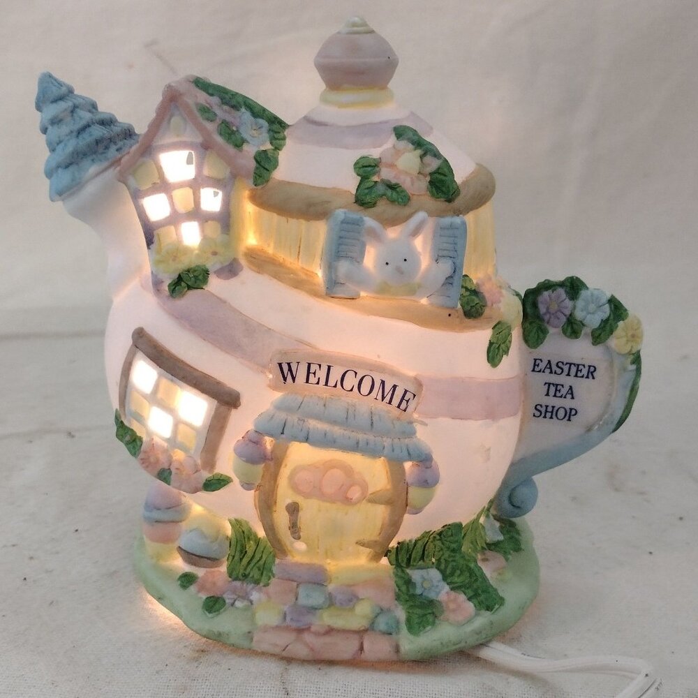 Vintage Ceramic Easter Tea Shop Tea Lamp